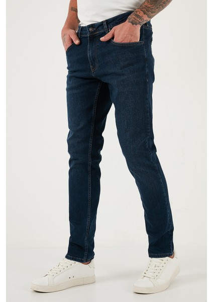 Pamuklu Slim Fit Yüksek Bel Dar Paça Jeans Erkek Kot Pantolon 3300C28TOKYO fırsatları