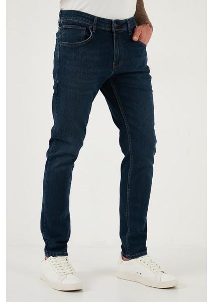 Pamuklu Slim Fit Yüksek Bel Dar Paça Jeans Erkek Kot Pantolon 3300C28TOKYO