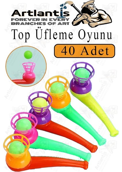 Top Üfleme Oyunu 40 Adet Saksafon Üfleme Nefes Oyuncağı Üfleme Düdüğü Oyuncak Karne Sınıf Çocuk Hediye