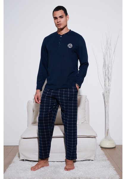 Ekoseli Yumuşak Dokulu Regular Fit Uzun Kollu Pijama Takımı Erkek Pijama Takımı 609611030