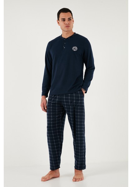 Ekoseli Yumuşak Dokulu Regular Fit Uzun Kollu Pijama Takımı Erkek Pijama Takımı 609611030 fırsatları