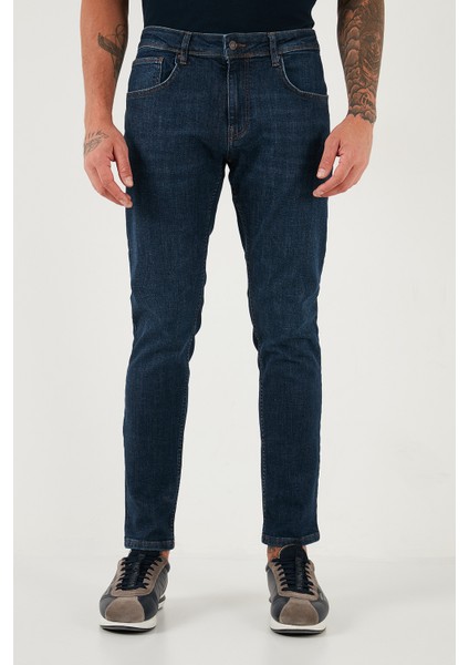 Pamuklu Slim Fit Yüksek Bel Dar Paça Jeans Erkek Kot Pantolon 3300C41TOKYO fiyatları