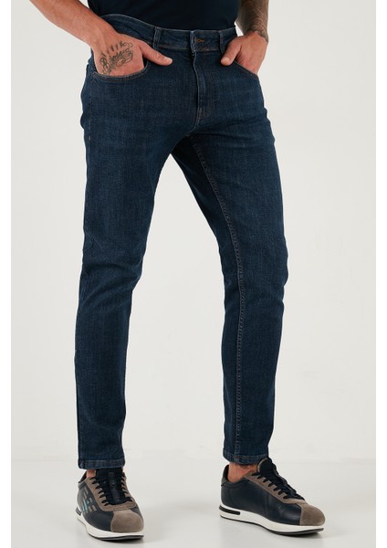 Pamuklu Slim Fit Yüksek Bel Dar Paça Jeans Erkek Kot Pantolon 3300C41TOKYO fırsatları