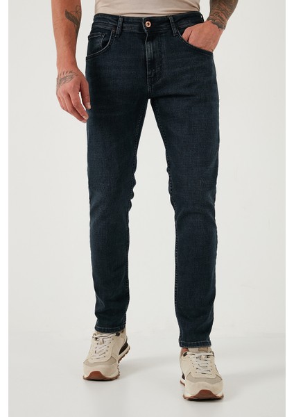 Pamuklu Slim Fit Yüksek Bel Dar Paça Jeans Erkek Kot Pantolon 3300C45TOKYO fiyatları