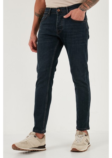 Streç Pamuklu Slim Fit Normal Bel Dar Paça Jeans Erkek Kot Pantolon 1124C45NAPOLI modelleri
