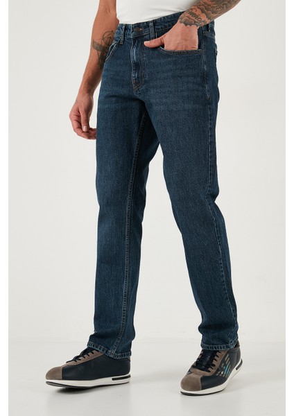 Streç Pamuklu Comfort Fit Yüksek Bel Boru Paça Jeans Erkek Kot Pantolon 4400C04TEXAS fırsatları