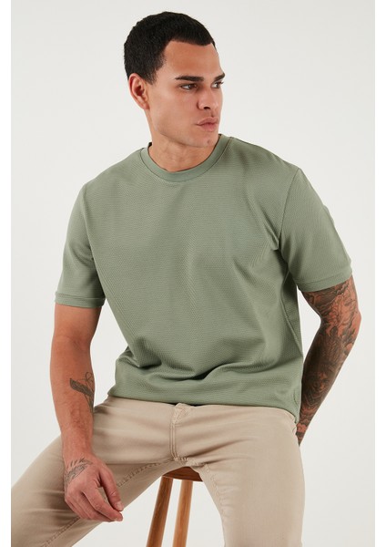 Streç Pamuklu Slim Fit Sıfır Yaka T Shirt Erkek T Shirt 5902639