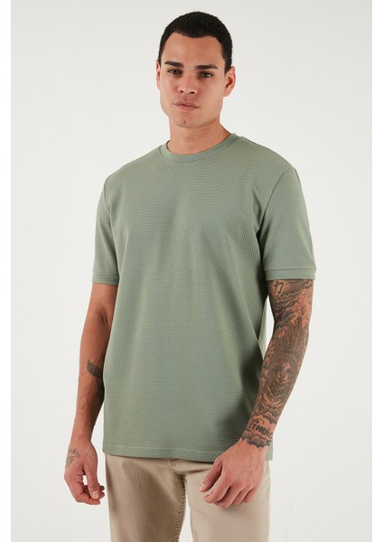 Streç Pamuklu Slim Fit Sıfır Yaka T Shirt Erkek T Shirt 5902639