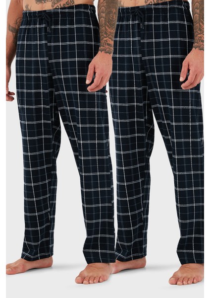 Pamuklu Regular Fit Normal Bel Düz Paça Cepli 2'li Paket Pijama Altı Erkek Pijama Altı 6574003S2
