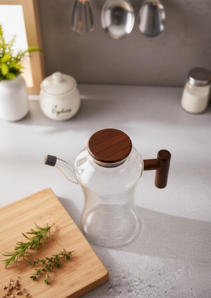 Cam Yağlık - Akasya Kulplu 1 Litre - Köşeli modelleri