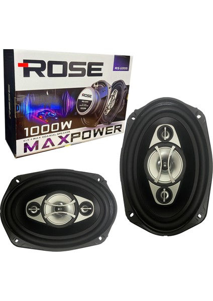 Oto Hoparlör Oval 1000W Tweeterli 2 Adet Rose RS-6999
