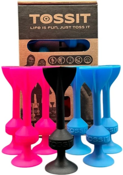 Game Silikon Vantuzlu Dart Aileler ve Arkadaşlar Için - Starter Pack 2 Renk, 1 Siyah Jack.