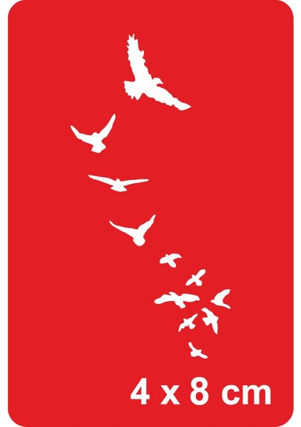 Göçmen Kuş Dansı Tattoo Geçici Dövme Şablonları Kına Kalıpları