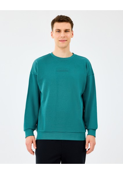 M Essential Crewneck Sweatshirt Erkek Petrol Sweatshirt S2610015-0730