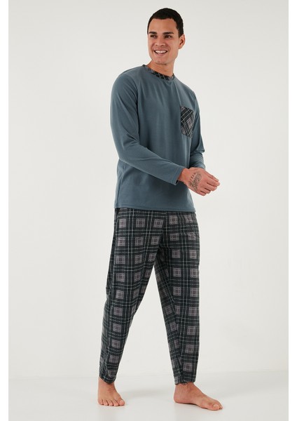 Kareli Yumuşak Dokulu Regular Fit Uzun Kollu Pijama Takımı Erkek Pijama Takımı 609611060 indirimleri