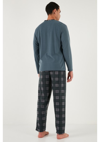 Kareli Yumuşak Dokulu Regular Fit Uzun Kollu Pijama Takımı Erkek Pijama Takımı 609611060