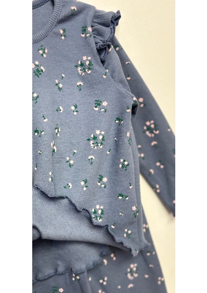 Kız Çocuk Çiçek Desenli Taytlı Takım modelleri