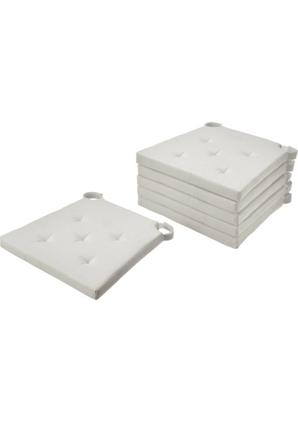 Justına Sandalye Minderi Ekru 42 / 35 x 40 x 4 Cm 6’lı
