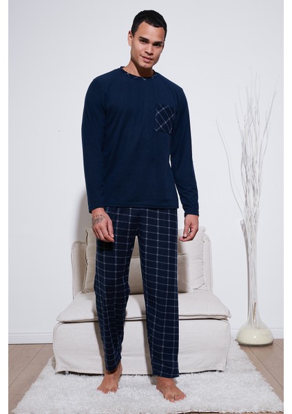 Kareli Yumuşak Dokulu Regular Fit Uzun Kollu Pijama Takımı Erkek Pijama Takımı 609611060