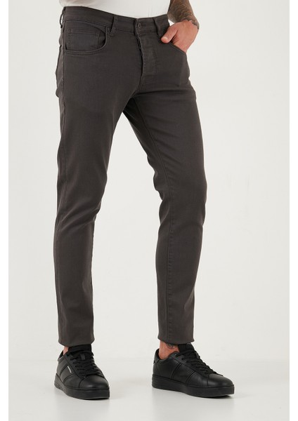 Streç Pamuklu Slim Fit Normal Bel Dar Paça Jeans Erkek Kot Pantolon 1115C24NAPOLI fırsatları
