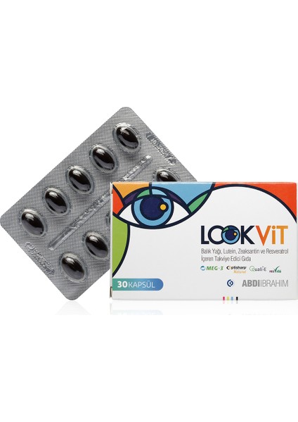 Lookvit Balık Yağı, Lutein, Zeaksantin Ve Resveratrol İçeren Kapsül Takviye Edici Gıda