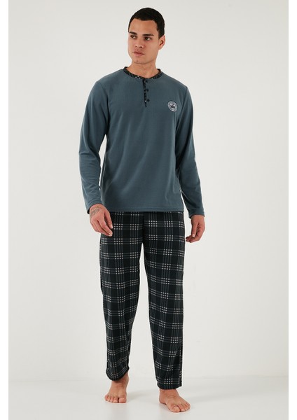 Ekoseli Yumuşak Dokulu Regular Fit Uzun Kollu Pijama Takımı Erkek Pijama Takımı 609611030 fırsatları