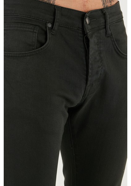 Streç Pamuklu Slim Fit Normal Bel Dar Paça Jeans Erkek Kot Pantolon 1115C24NAPOLI