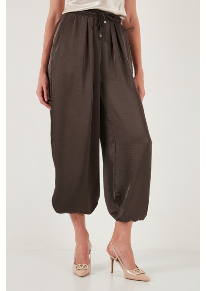 Oversize Bağlamalı Balon Paça Saten Şalvar Pantolon Bayan Pantolon 68351199 modelleri