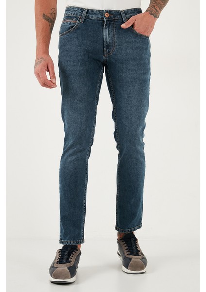 Pamuklu Regular Fit Normal Bel Boru Paça Jeans Erkek Kot Pantolon 2211C36PARMA fiyatları
