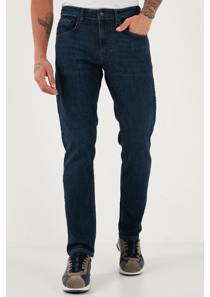 Streç Pamuklu Comfort Fit Yüksek Bel Boru Paça Jeans Erkek Kot Pantolon 4413C41TEXAS fiyatları