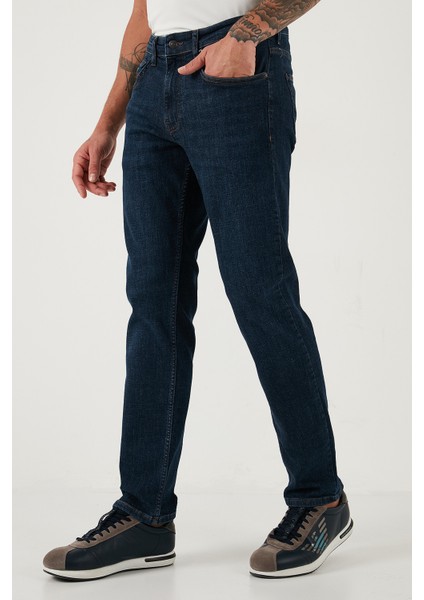 Streç Pamuklu Comfort Fit Yüksek Bel Boru Paça Jeans Erkek Kot Pantolon 4413C41TEXAS fırsatları
