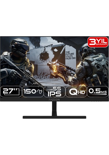 X27F166QB 27" 150Hz 0.5ms Fast IPS Qhd Hdmı*1 + Dp*1 Has Gamıng Monıtor