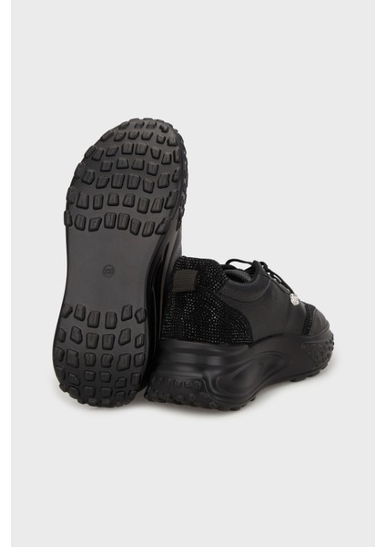 Yüksek Taban Taşlı Deri Sneaker Ayakkabı Bayan Ayakkabı 38925K3055 fırsatları