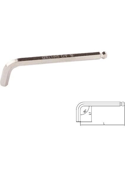 4905 22 0030 3 mm Yuvarlak Başlı Allen Anahtar Standart Boy (mm)