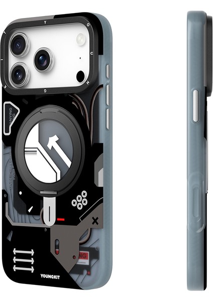 iPhone 17 Pro Max Uyumlu Kılıf M-Safe Şarj Özellikli Youngkit Starship Serisi Kapak Siyah modelleri