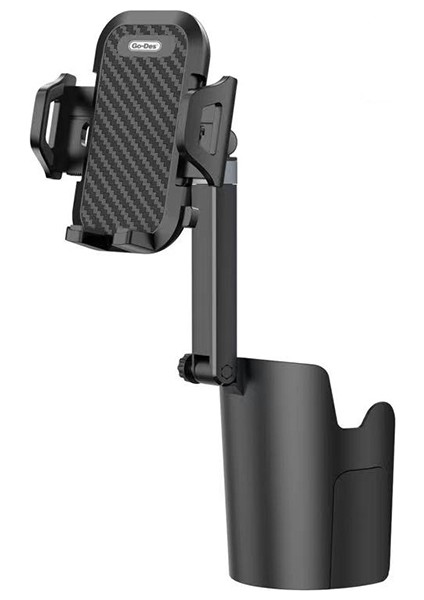 Go Des GD-HD255 M-Safe 360 Derece Dönebilen Bardaklık Tasarım Telefon Tutucu Siyah