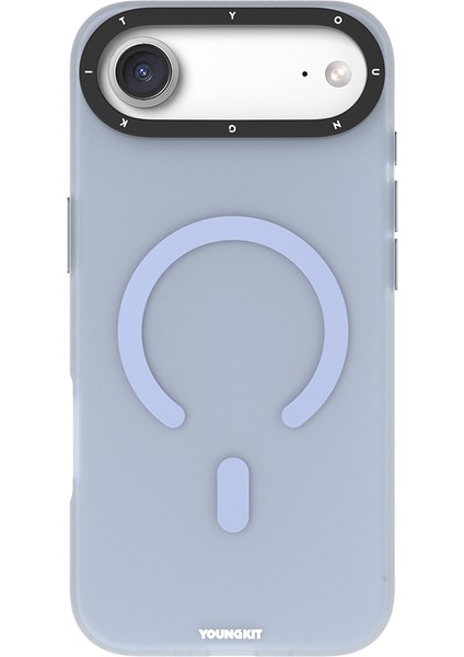 iPhone 17 Air Uyumlu Kılıf M-Safe Şarj Özellikli Youngkit Hidden Sand Serisi Kapak Mavi