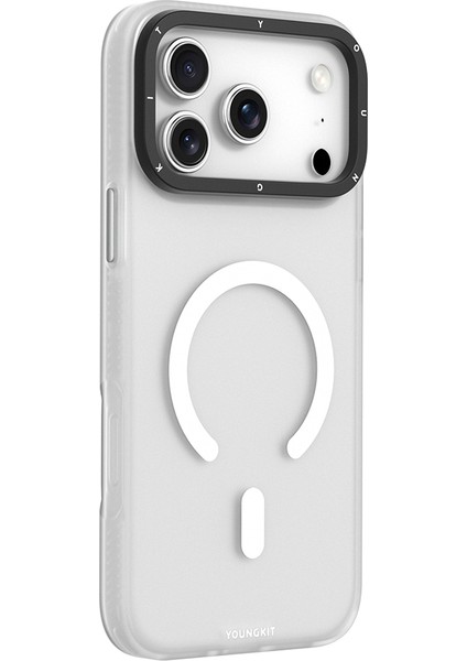 iPhone 17 Pro Uyumlu Kılıf M-Safe Şarj Özellikli Youngkit Hidden Sand Serisi Kapak Beyaz fiyatları