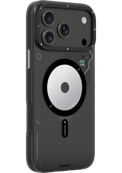iPhone 17 Pro Max Uyumlu Kılıf M-Safe Şarj Özellikli Disk Desenli Youngkit Disc Battle Kapak Siyah fiyatları