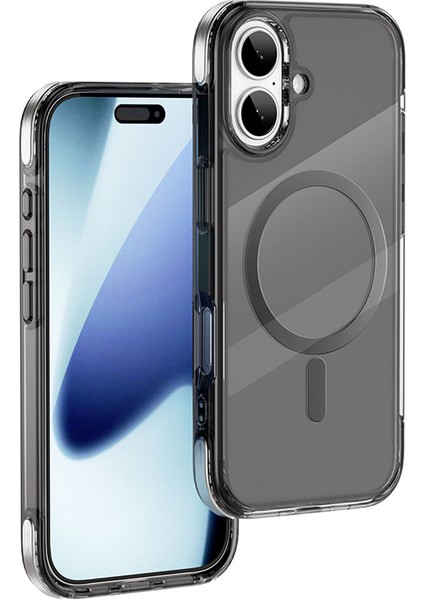 iPhone 17 Uyumlu Kılıf M-Safe Şarj Özellikli Wiwu MCC-702 Titanyum Pro Serisi Sert Pc Kapak Siyah