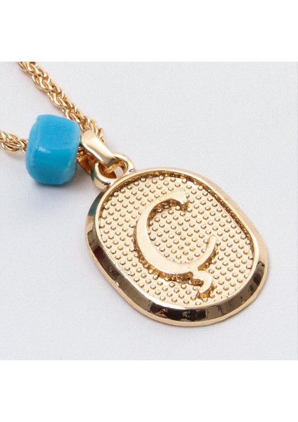 Msa-Shop Plastik Boncuklu Burgulu Harfli Kolye-Ç