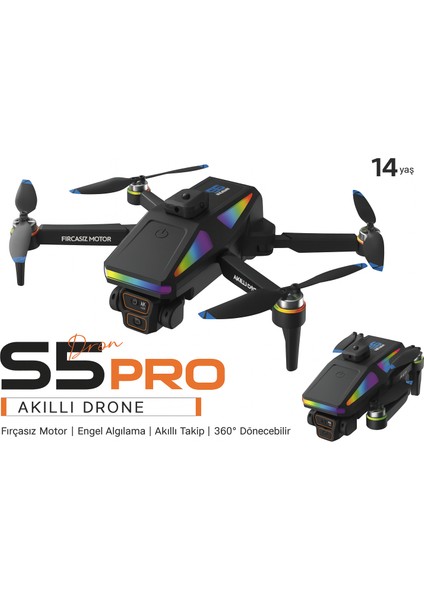 Elektrotip 1 Akıllı Drone - 360° Engel Algılama, Katlanabilir Tasarım, Kamera ve Aksesuar Setiyle