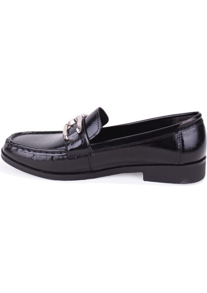 DZA07-6826186 Siyah Rugan Günlük Loafer Kadın Ayakkabı modelleri