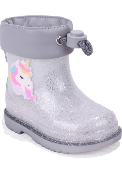 W10339 Bimbi Unicornio Gümüş Ortopedik Kız Çocuk Yağmur Çizme