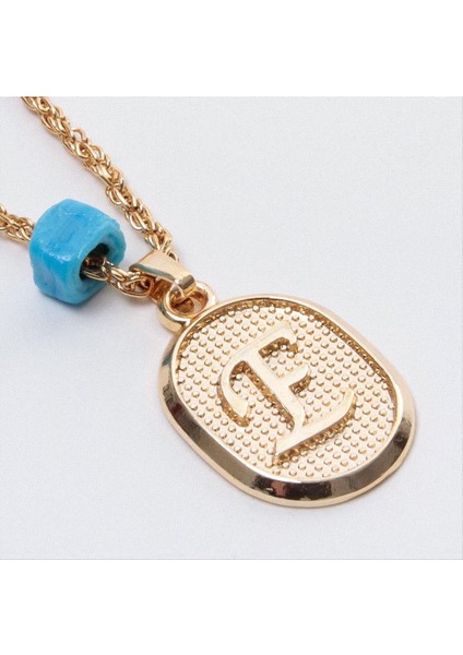 Msa-Shop Plastik Boncuklu Burgulu Harfli Kolye-E