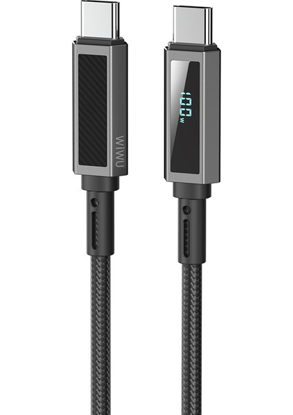 WI-C079 Warriors Serisi Aramid Fiber Type-C To Type-C Pd Data ve Şarj Kablosu 100W 1.2m Siyah