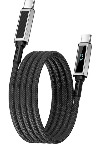 WI-C079 Warriors Serisi Aramid Fiber Type-C To Type-C Pd Data ve Şarj Kablosu 100W 1.2m Siyah fırsatları