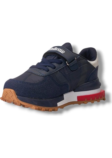 807-26 Anatomik Paraşüt Kumaş Çocuk Sneaker Lacivert Beyaz 31-35