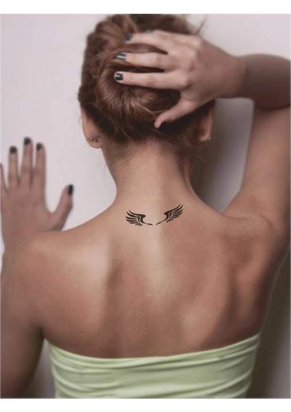 Yavru Kartal Kanatları Çizgisel Tattoo Geçici Dövme Şablonları Kına Kalıpları fiyatları