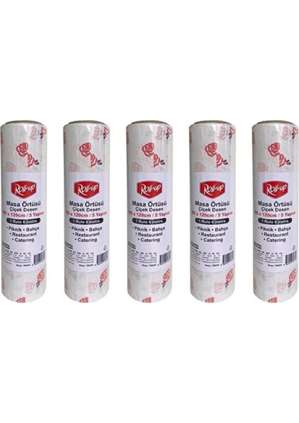 Floppy 24M Tek Kullanımlık Masa Örtüsü 16’lı Paket Rulo Tip Renkli Desenler